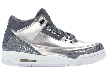 Jordan 3 Retro Premium Heiress Metallic Silver (GS) for sale