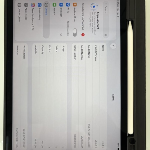 Apple iPad Air 5th Gen - Wi-Fi, 64 GB, Gray, A2588