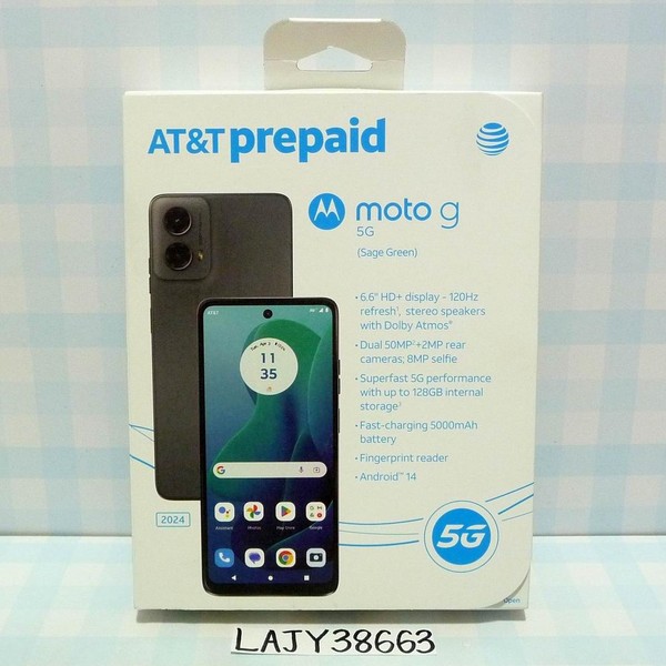 Moto G 5G (2024) - AT&T, 128 GB, Green, 4 GB