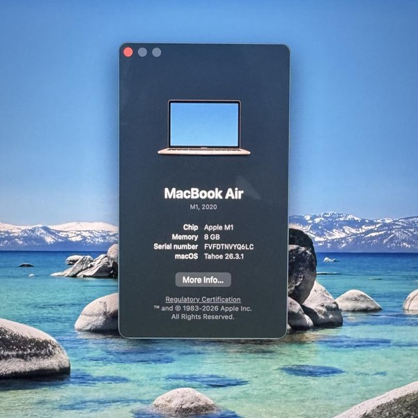 MacBook Air 2020 - 13 inch - 256 GB, Gold, 8 GB, Apple M1