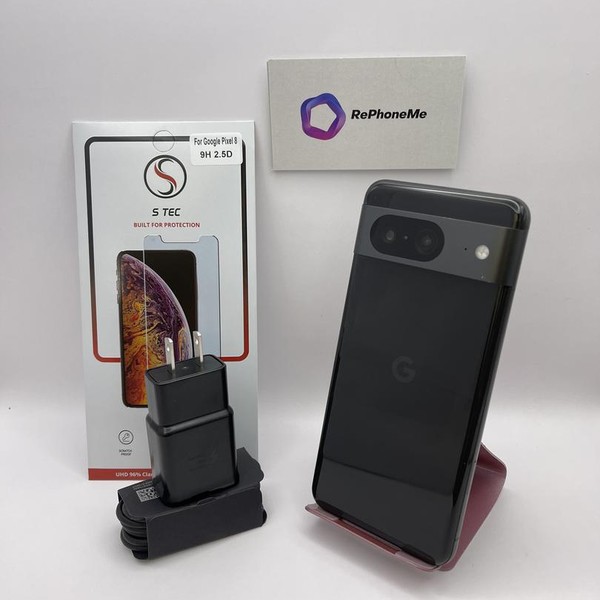 Google Pixel 8 - Unlocked, 128 GB, Obsidian, 8 GB, G9BQD, Sub-6 5G