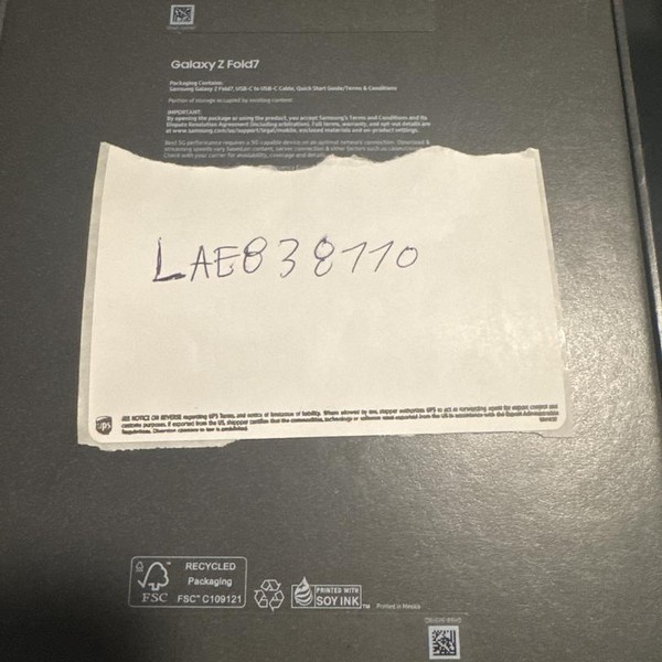 Samsung Galaxy Z Fold7 - Unlocked, 512 GB, Blue Shadow, 12 GB, SM-F966U1