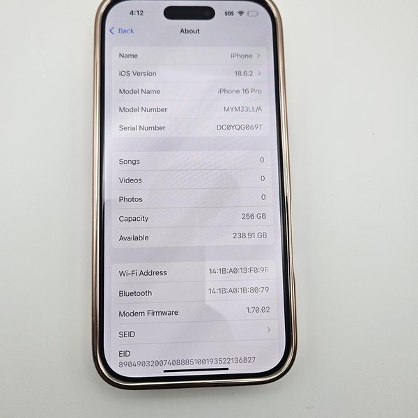 Apple iPhone 16 Pro - Unlocked, 256 GB, Desert, A3083