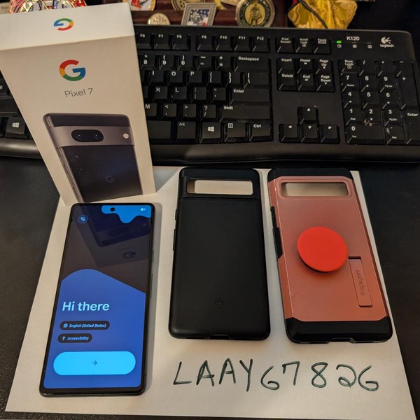 Google Pixel 7 - T-Mobile, 128 GB, Obsidian, 8 GB, GVU6C, Sub-6 5G