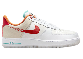 Nike Air Force 1 Low '07 PRM Just Do It White Red Teal for sale