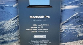 Good
													MacBook Pro Late 2023 (M3) - 16" - Apple M3 Max 16-core, Black, 1 TB, 48 GB, 40-core GPU, photo 3 of 6