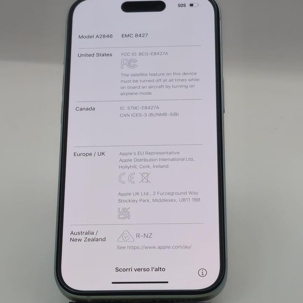 Apple iPhone 15 - Verizon, 128 GB, Blue, A2846