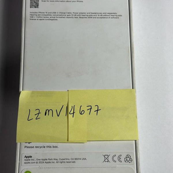 Apple iPhone 16 - T-Mobile, 128 GB, Black, A3081