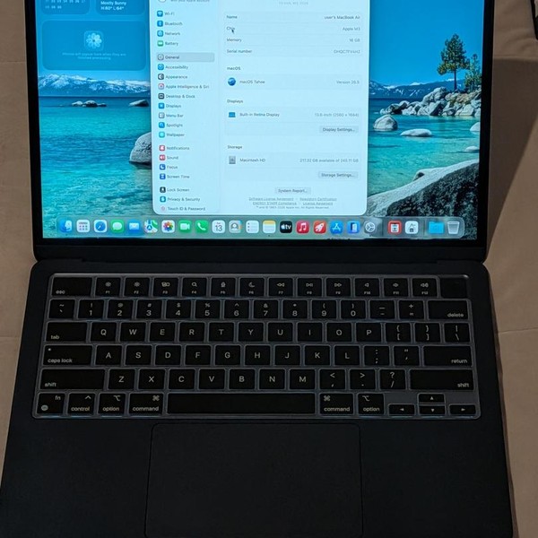 MacBook Air 2024 (M3) - 13 inch - 256 GB, Midnight, 16 GB, Apple M3, 8-core GPU