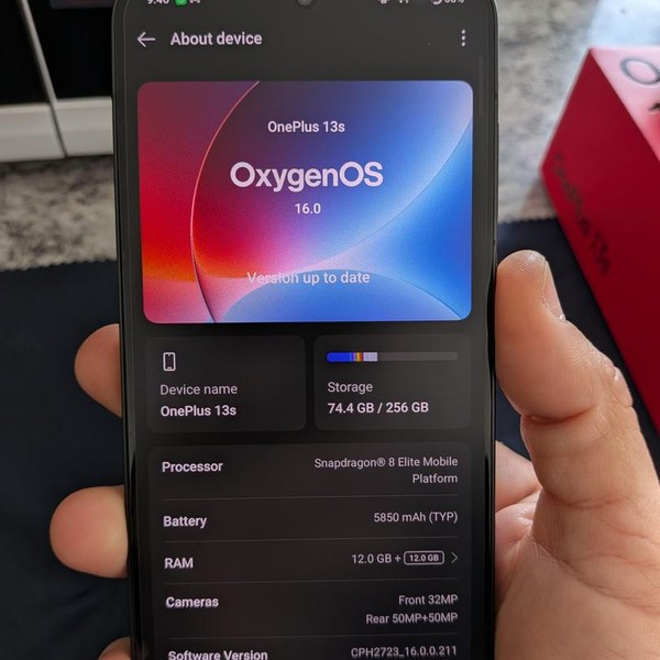 OnePlus 13s - Unlocked Non-US, 256 GB, Black, 12 GB