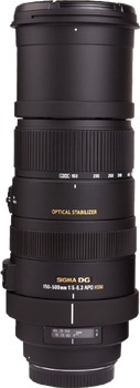 Sigma 150-500mm f5-6.3 Auto Focus APO DG OS HSM Telephoto Zoom Lens for sale