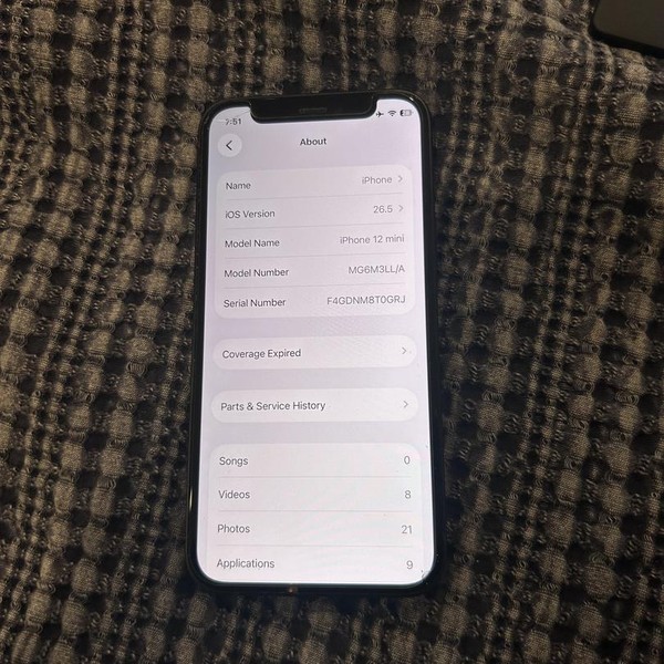 Apple iPhone 12 Mini - Unlocked, 128 GB, Black, A2176