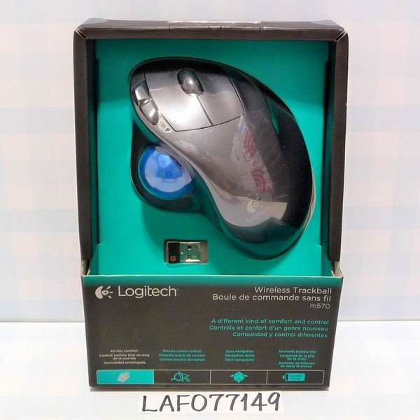 Logitech M570 Wireless Trackball Mouse - Black
