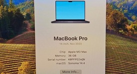 Good
													MacBook Pro Late 2023 (M3) - 14" - Apple M3 Max 14-core, Black, 1 TB, 36 GB, 30-core GPU, photo 1 of 11
