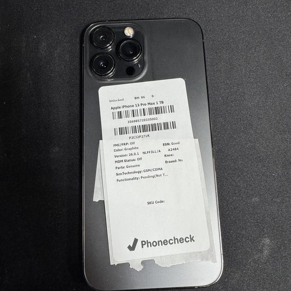 Apple iPhone 13 Pro Max - Unlocked, 1 TB, Graphite, A2484