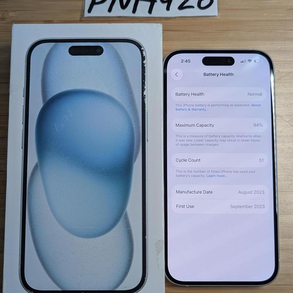 Apple iPhone 15 - Unlocked, 128 GB, Blue, A2846
