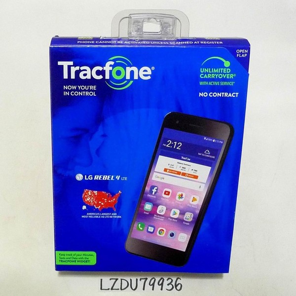 LG Rebel 4 - TracFone, 16 GB, Black, 2 GB