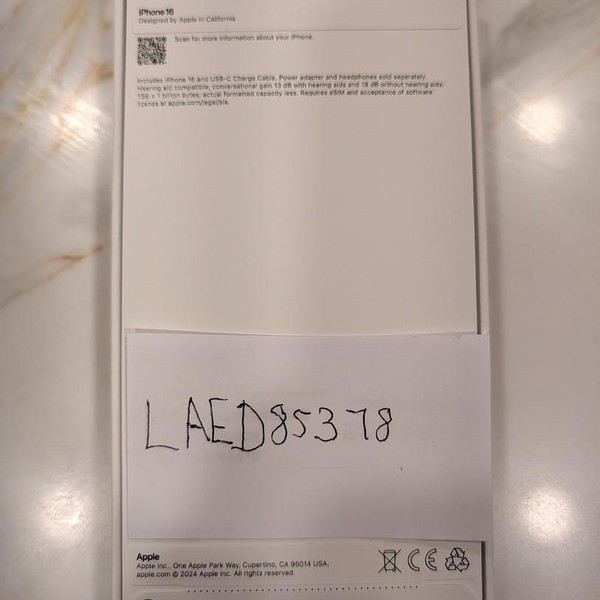 Apple iPhone 16 - Verizon, 128 GB, Black, A3081