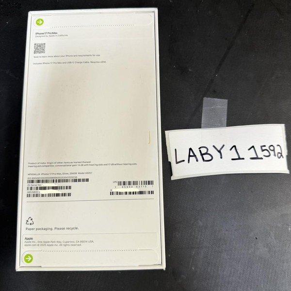 Apple iPhone 17 Pro Max - Unlocked, 256 GB, Silver, A3257