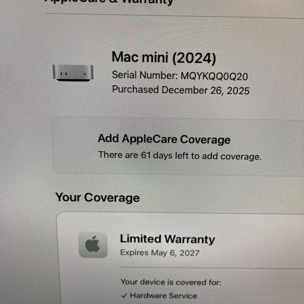 Mac Mini 2024 - 256 GB, 16 GB, Apple M4