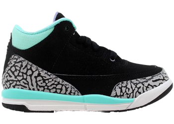 Jordan 3 Retro Black Iron Purple Bleached Turquoise (PS) for sale