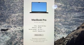 Good
													MacBook Pro Late 2023 (M3) - 16" - Apple M3 Max 16-core, Black, 1 TB, 48 GB, 40-core GPU, photo 1 of 13