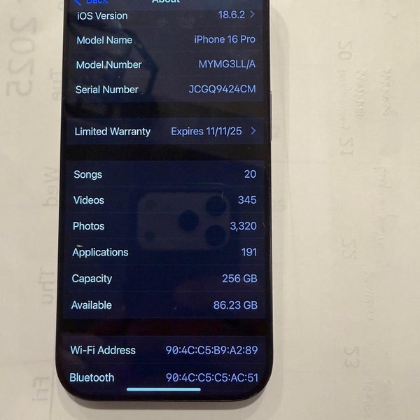 Apple iPhone 16 Pro - Verizon, 256 GB, Black, A3083