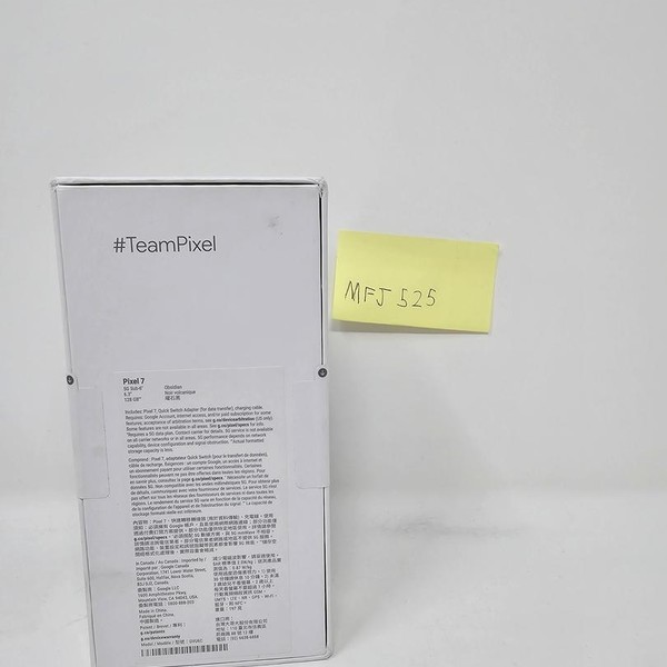 Google Pixel 7 - Unlocked, 128 GB, Obsidian, 8 GB, GVU6C, Sub-6 5G