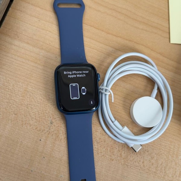 Apple Watch Series 7 45mm - Unlocked, Blue, A2477 - Cellular, Aluminum