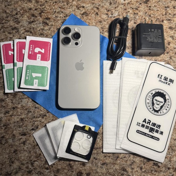 Apple iPhone 15 Pro Max - Unlocked, 256 GB, Natural, A2849