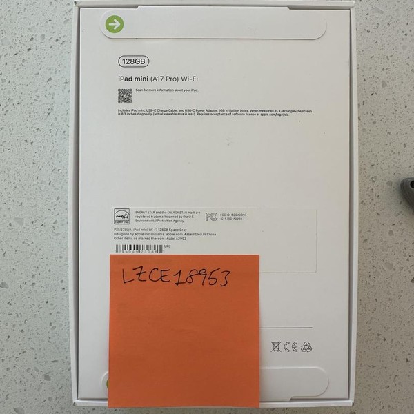 Apple iPad Mini 7th Gen - Wi-Fi, 128 GB, Gray, A2993