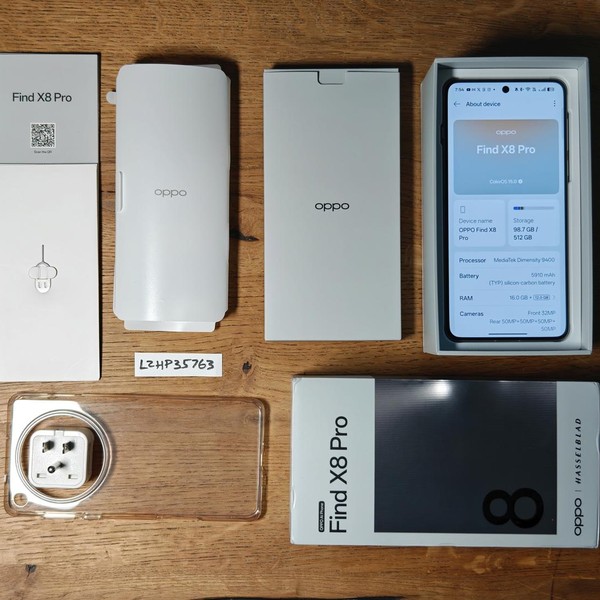 Oppo Find X8 Pro - Unlocked Non-US, 512 GB, Pearl White, 16 GB