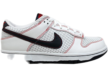 Nike Dunk Low White/Obsidian-Sport Red (Women's) for sale