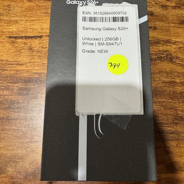 Samsung Galaxy S26 Plus - Unlocked, 256 GB, White, 12 GB, SM-S947U1
