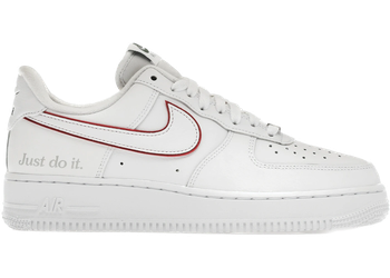 Nike Air Force 1 Low Just Do It White Noble Green Metallic Silver University Red for sale