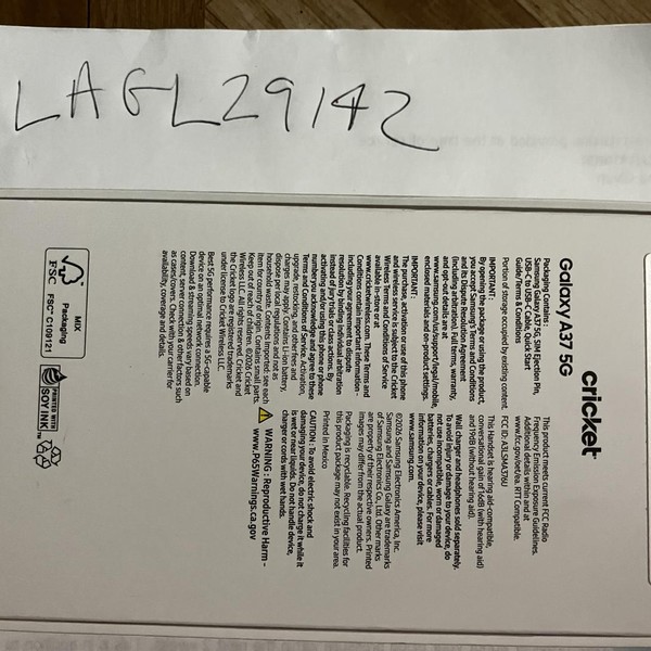 Samsung Galaxy A37 5G - Cricket, 128 GB, Charcoal