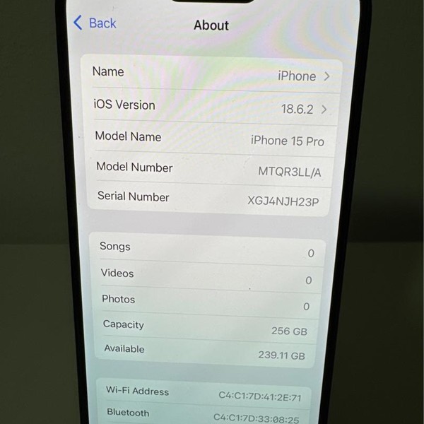 Apple iPhone 15 Pro - Unlocked, 256 GB, Black, A2848