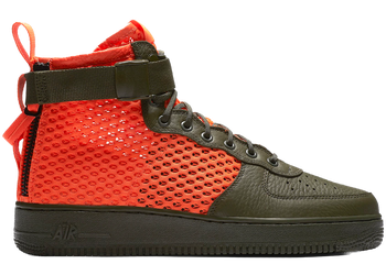 Nike SF Air Force 1 Mid Cargo Khaki Total Crimson for sale