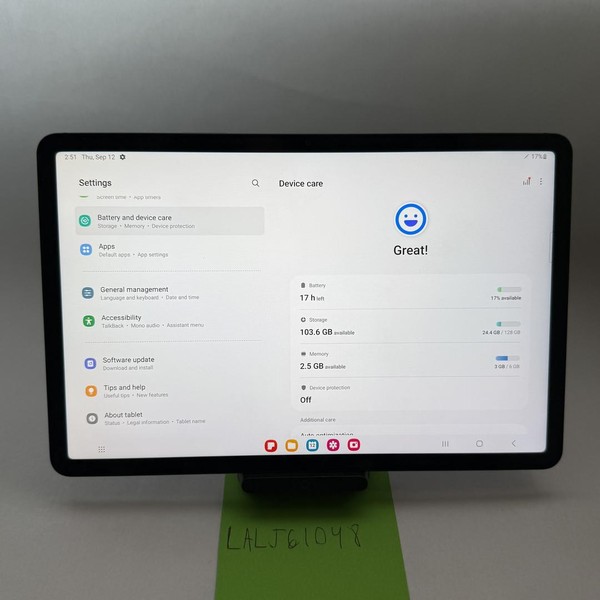 Samsung Galaxy Tab S7 - Wi-Fi, 128 GB, Mystic Black, 6 GB, SM-T870, Wi-Fi