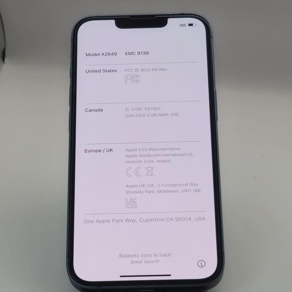 Apple iPhone 14 - Unlocked, 128 GB, Blue, A2649