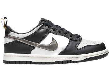 Nike Dunk Low Black White Metallic (GS) for sale