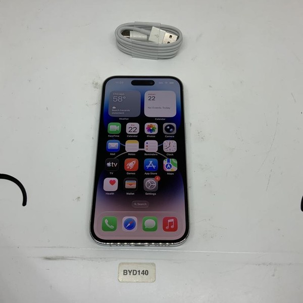 Apple iPhone 14 Pro - Unlocked, 128 GB, Silver, A2650