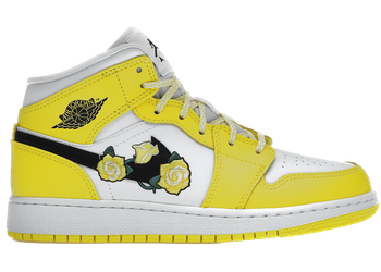 Jordan 1 Mid Dynamic Yellow Floral (GS) for sale