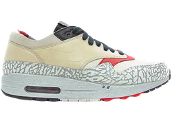 Air Max 1 NL Premium Elephant Print Neutral Grey Varsity Red (2005) for sale