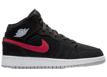 Jordan 1 Mid Multi-Color Swoosh Black (GS) for sale