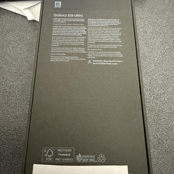 Samsung Galaxy S26 Ultra - Spectrum, 256 GB, Cobalt Violet, 12 GB, SM-S948U