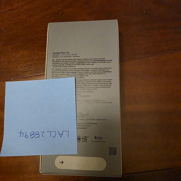 Google Pixel 10a - Unlocked, 128 GB, Obsidian, GE1GQ