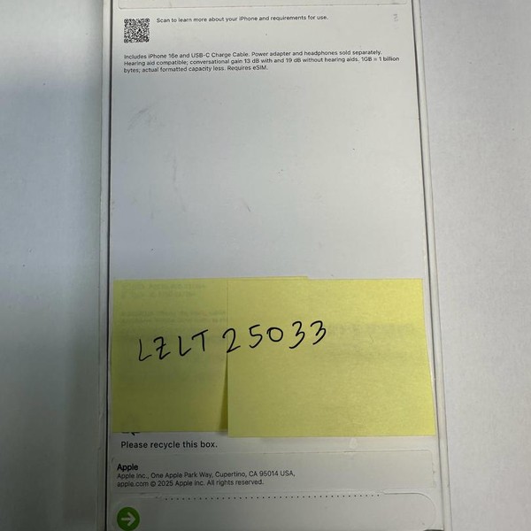 Apple iPhone 16e - Verizon, 128 GB, Black, A3212