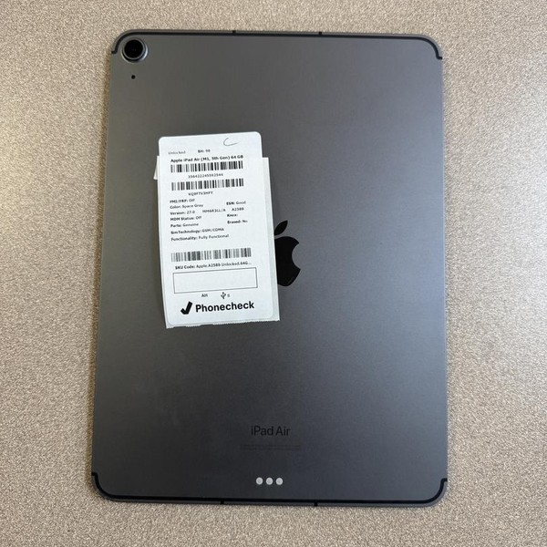 Apple iPad Air (5th Gen) - Unlocked, 64 GB, Gray, A2589