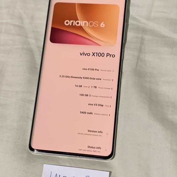 vivo X100 Pro - Unlocked Non-US, White, 1 TB, 16 GB